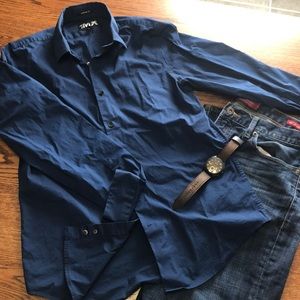 Dark blue collard Express dress shirt